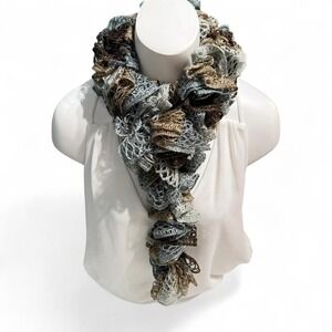 ✨ Handmade Ruffle Lace Scarf — 56" —‎ Soft, Lightweight & Flouncy